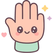 a hand, kawaii style sticker