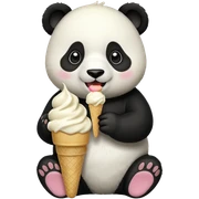 Panda eating ice cream sticker