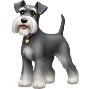 girl walking miniature schnauzer  sticker