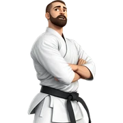 focused male in martial arts sticker