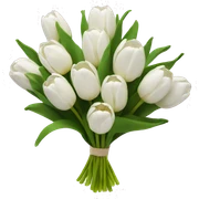 white tulip bouquet  sticker