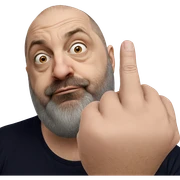 bald man with beard portrait sticker