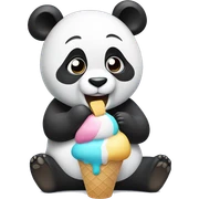 Panda eating ice cream sticker