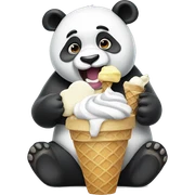 Panda eating ice cream sticker
