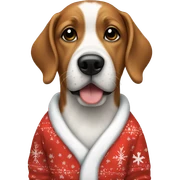 Dog wearing Christmas pjs sticker