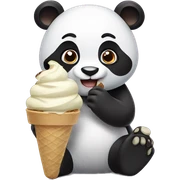Panda eating ice cream sticker