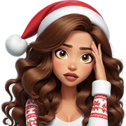 christmas girl in santa hat sticker