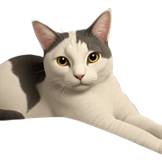 cat admiring blooming flowers sticker