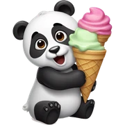 Panda eating ice cream sticker