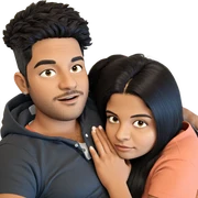 couple lounging on a pillow sticker