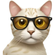 Cat with sunglasses sticker