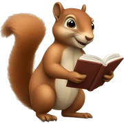 squirrel with a book sticker