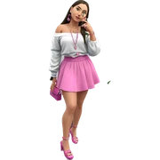 girl in pink outfit with accessories sticker
