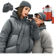 girls in trendy winter outfits sticker