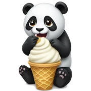 Panda eating ice cream sticker