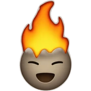 emoji on fire sticker