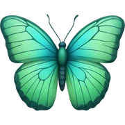 green, blue, and teal butterfly sticker