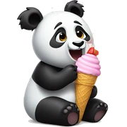 Panda eating ice cream sticker