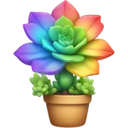 Cute Succulent with rainbow sticker