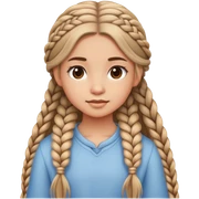 cute girl with long hair with braids sticker