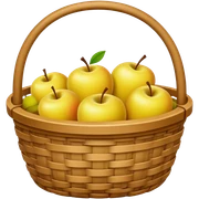 Basket apple yellow sticker