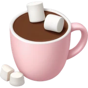 Light Pink mug of hot chocolate with marshmallows  sticker