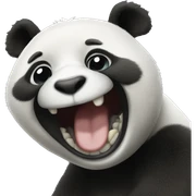 Panda laughing uncontrollably sticker
