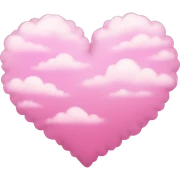 Pink cloudy heart sticker