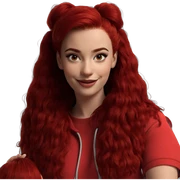 smiling girl with red hair sticker