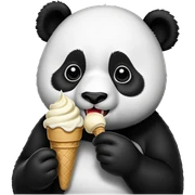 Panda eating ice cream sticker