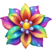 rainbow sparkle flower sticker