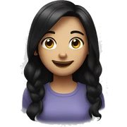smiling girl with black hair sticker