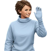 smiling girl with brown hair sticker