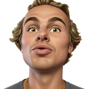 male portrait with necklace sticker