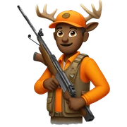 Deer hunter wearing orange sticker