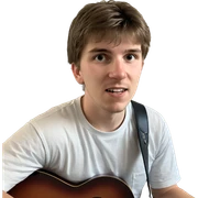 boy with guitar by window sticker