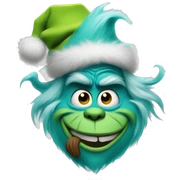 turquoise colored grinch sticker