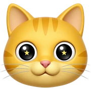Gato amarillo con ojos estrellas sticker