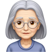 Grey long hair old lady sticker