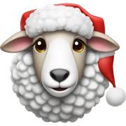 sheep with christmas hat sticker