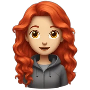 Red hair girl sticker