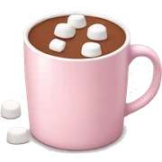 Light Pink mug of hot chocolate with marshmallows  sticker
