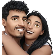 playful embrace with friends sticker