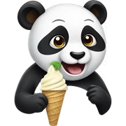 Panda eating ice cream sticker