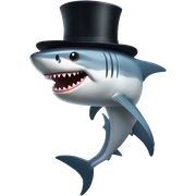 Shark with a top hat sticker