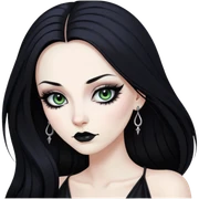 pretty long hair gothic baddie with eyeliner sticker