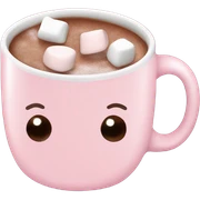 Light Pink mug of hot chocolate with marshmallows  sticker