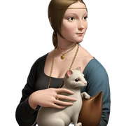 girl holding mouse and necklace sticker