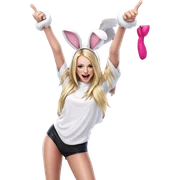blonde boy with rabbit ears sticker