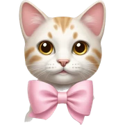 cat with a light pink bow sticker